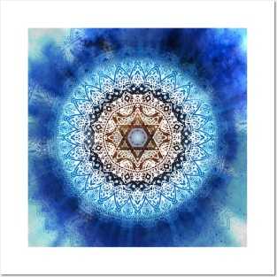 Cold David magen mandala Posters and Art